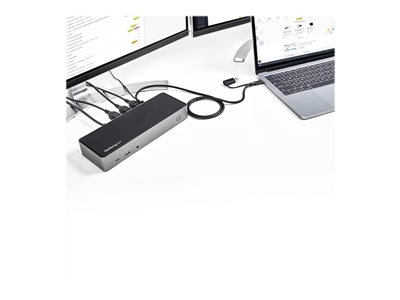 0065030881944 - StarTechcom USB-C & USB-A Dock - Hybrid Universal Triple Monitor Laptop Docking Station DisplayPort & HDMI 4K 60Hz - 85W Power Delivery 6x USB Hub GbE Audio - USB 31 Gen 2 10Gbps - Dockingstation - USB-C - 3 x HDMI 3 x DP - GigE - 85 Watt