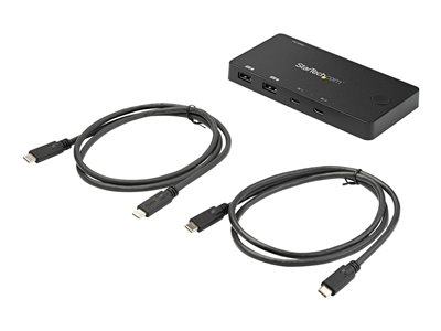 0065030882170 - StarTechcom 2 Port USB C KVM Switch 4K 60Hz HDMI Compact Dual Port UHD USB Type C Desktop Mini KVM Switch with USB C Cables Bus Powered MacBook iPad Pro ThinkPad IdeaPad EliteBook - 4K HDMI KVM Switch (SV211HDUC) - KVM- Audio-Switch - 2 Ansch