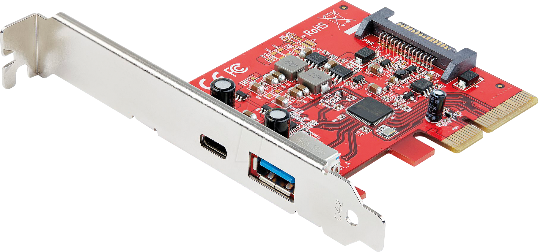 0065030887083 - ST PEXUSB311AC3 - PCIe x4 > 1 x extern USB 31 Type-A 1x Type-C