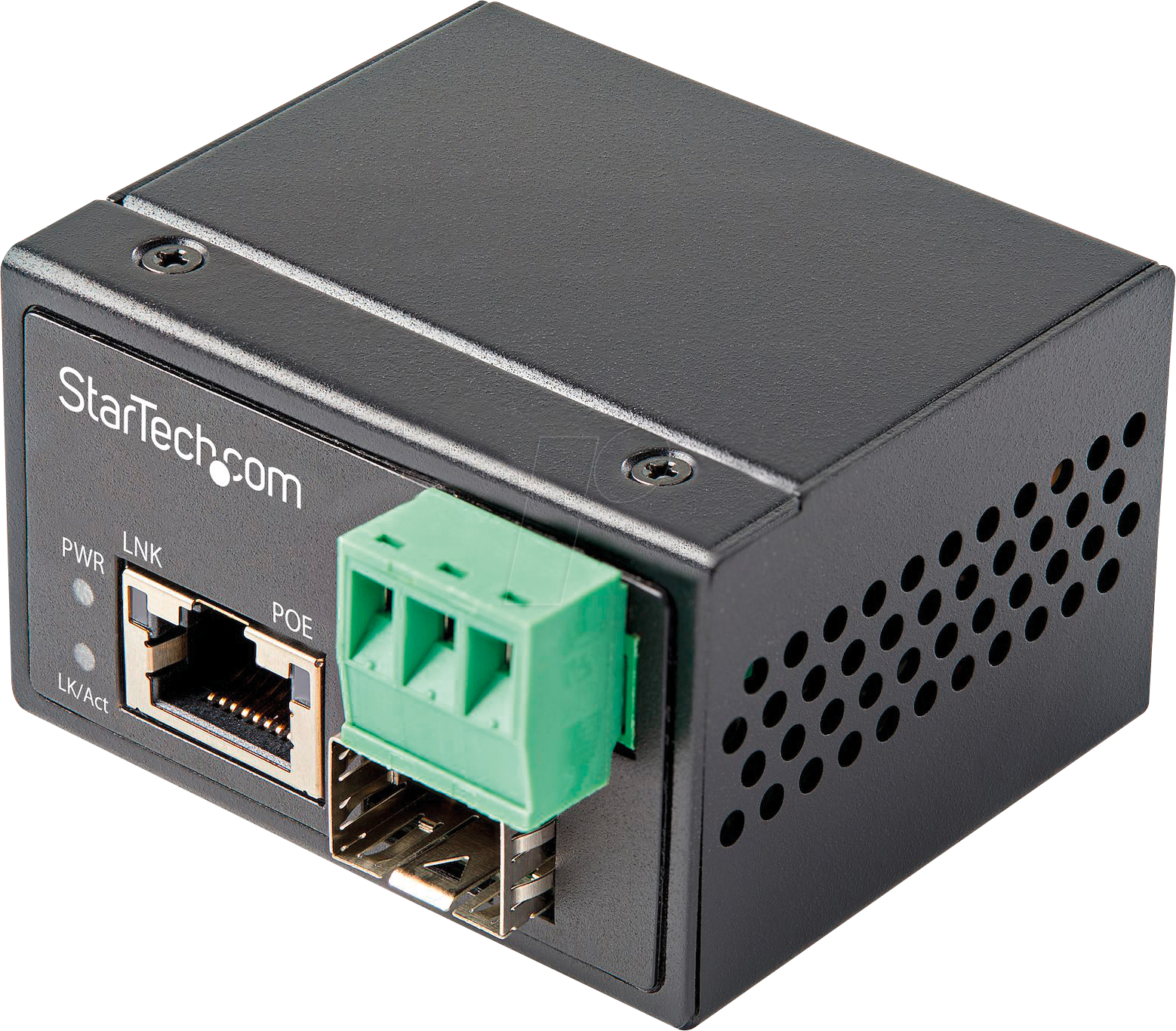 0065030889575 - StarTechcom PoE + Industrial Media Converter 30W - Medienkonverter LWL Kupfer - Singlemode- Multimode Glasfaser auf Kupfer Gigabit Ethernet - Mini Kompaktgröße - IP-30  -40°C bis 75°C (IMC1GSFP30W) - Medienkonverter