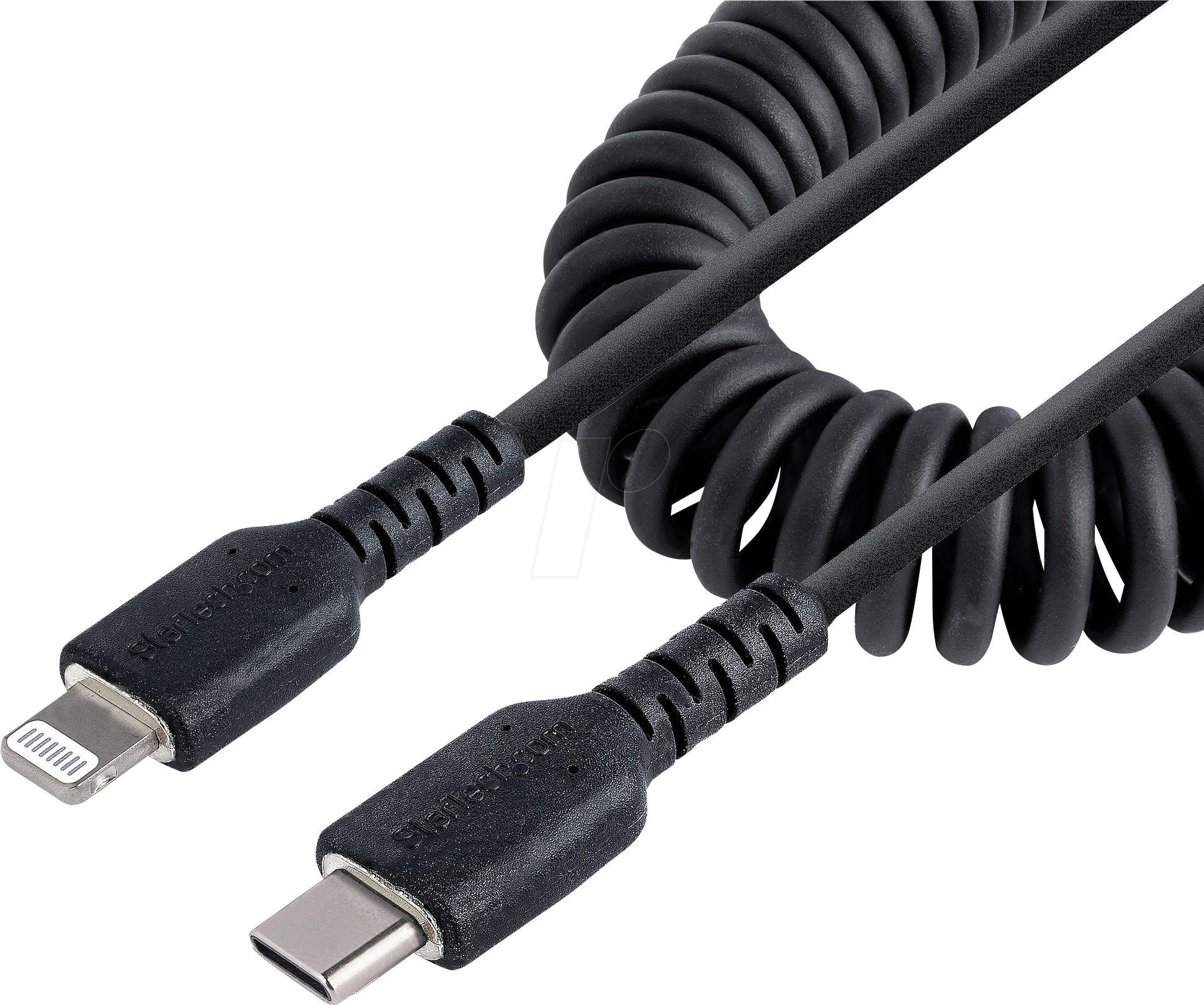 0065030893541 - StarTechcom 1m USB C auf Lightning Kabel spiralkabel MFi-zertifiziert Schnellladekabel für iPhone iPad iPod  schwarz langlebiger TPE-Mantel aus Aramidfaser USB C 20 Kabel (RUSB2CLT1MBC) - Lightning-Kabel - 1 m