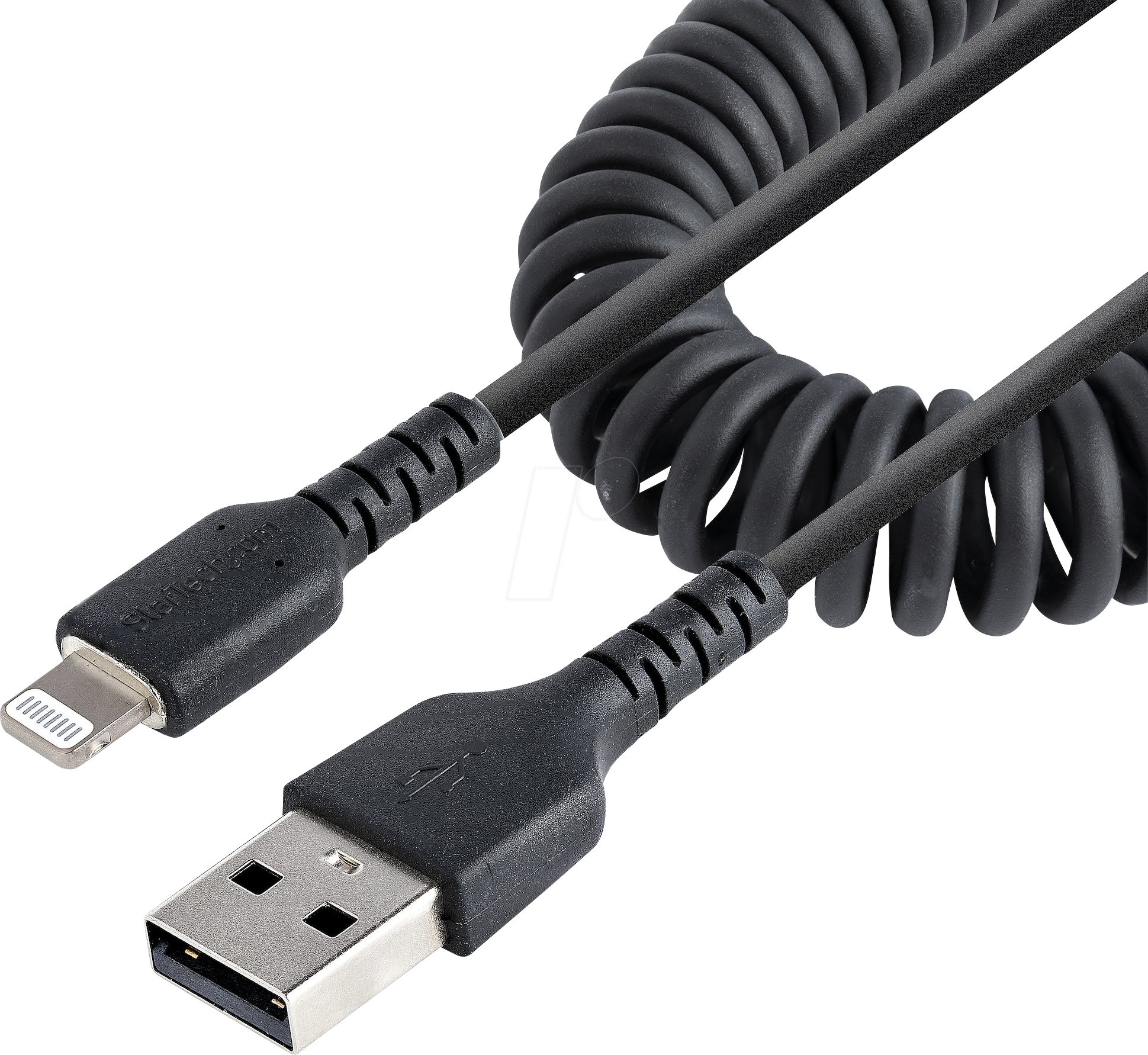 0065030893633 - StarTechcom 50cm USB auf Lightning Kabel Spiralkabel MFi zertifiziert Schnellladekabel für iPhone iPad Schwarz robuster TPE Mantel mit Aramidfaser USB 20 Kabel (RUSB2ALT50CMBC) - Lightning-Kabel - Lightning   USB - 50 cm