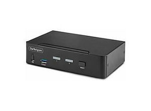 0065030894906 - StarTechcom 2-Port DisplayPort KVM Switch 8K 60Hz   4K 144Hz Single Display DP 14 2x USB 30 Ports 4x USB 20 HID Ports Push-Button & Hotkey Switching TAA Compliant - OS Independent Metal Housing (D86A2-2-PORT-8K-KVM) - KVM- Audio- USB-S