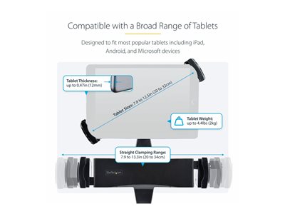 0065030895354 - StarTechcom VESA Mount Adapter for Tablets 79 to 125in - Up to 2kg (44lb) - 75x75 100x100 VESA Patterns - Universal Anti-Theft Tablet VESA Mount Clamp - Secure Tablet Mount - Black 0065030895354 - StarTechcom VESA Mount Adapter for Tablets 79 to 125in - Up to 2kg (44lb) - 75x75 100x100 VESA Patterns - Universal Anti-Theft Tablet VESA Mount Clamp - Secure Tablet Mount - Black
