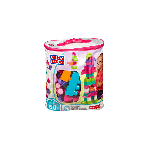 0065541084179 - Mattel Mega Bloks Bausteine-Beutel pink (60 Teile) Steck-Bausteine Kinder Bauklötze DCH54