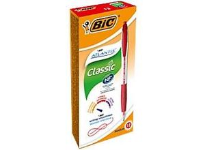 0070330136724 - BIC Atlantis Classic Kugelschreiber Rot Mittel 04 mm Nachfüllbar 12 Stück