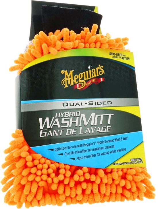 0070382016050 - Meguiar - Hybrid Ceramic Wash Mitt - Anti-Kratzer - Geeignetes Autoshampoo - Orange