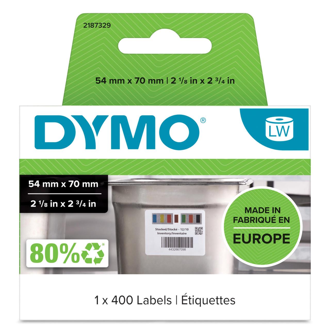 0071701063656 - DYMO® Original Etikett für LabelWriter™ Warenrotations-Etiketten - weiß mit farbigen Streifen - Ablösbar 1 x 400 Etike