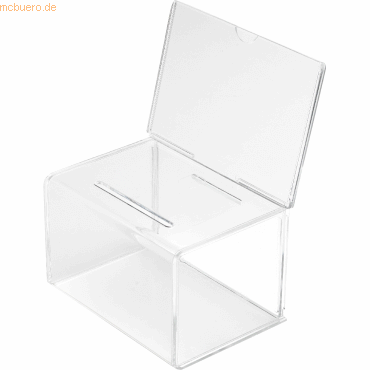 0079916590295 - VorschlagSpende-Box mit Infoschild Maße 108 x 149 x 222 mm 0079916590295 Deflecto
