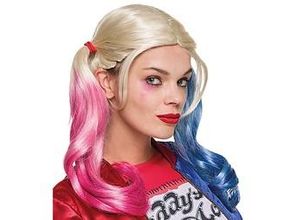 0082686336086 - DC Comics Zopfperücke Harley Quinn blond pink blau