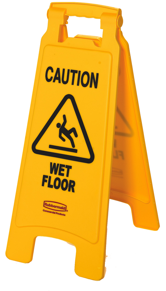 0086876141702 - Warnschild CAUTION WET FLOOR 3-sprachig gelb 673cm