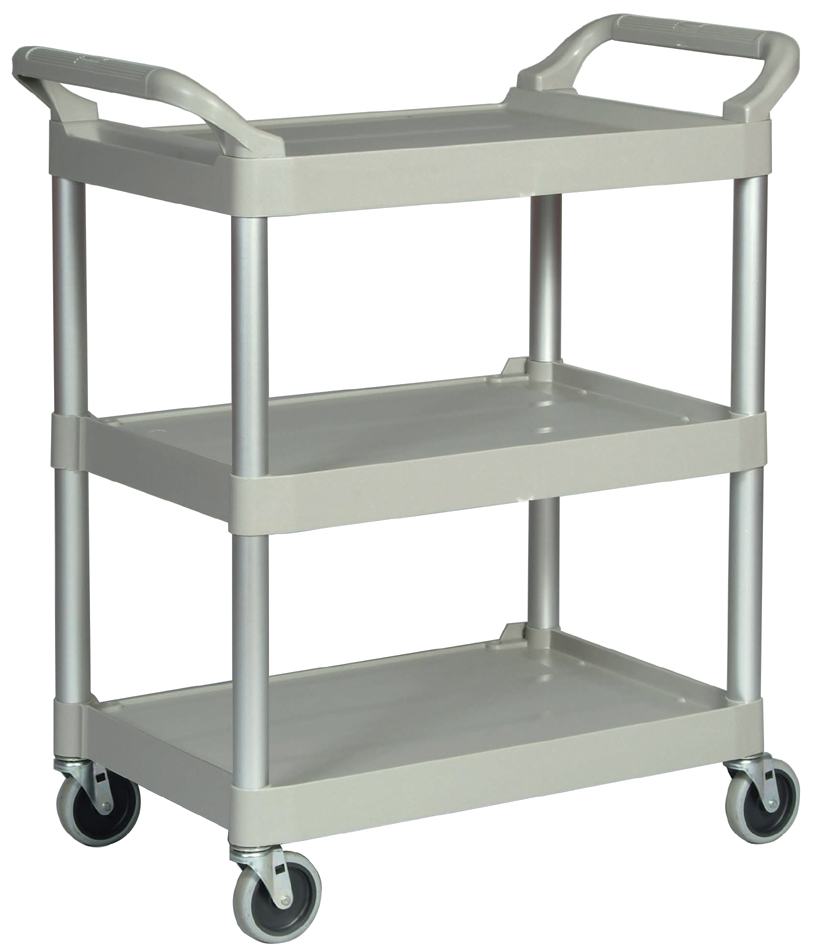 0086876159493 - Servicewagen Utility Cart 3 Etagen bis 90 kg offene Ausführung platin