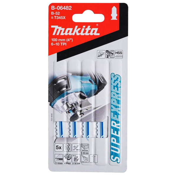 0088381276726 - 5 makita B-52 Universal B-06482 Stichsägeblätter 0088381276726 5 Stück