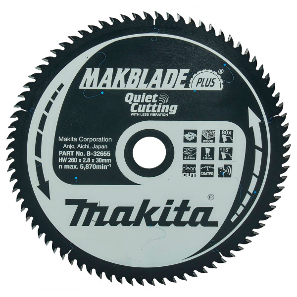 0088381421461 -  B-32655 MAKBLADE Kreissägeblatt 2600 ° 80 Zähne 0088381421461 makita