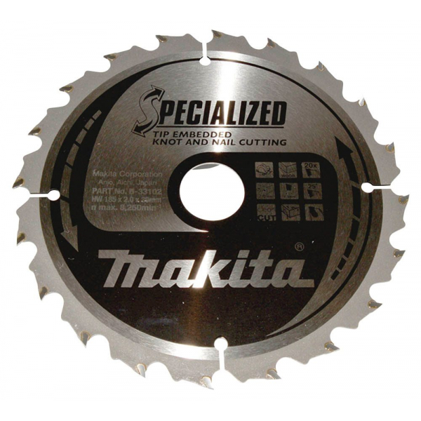 0088381421973 -  B-33102 SPECIALIZED Kreissägeblatt 1850 mm 20 Zähne 0088381421973 makita