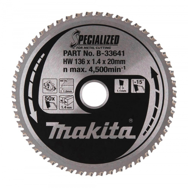 0088381422536 -  B-33641 SPECIALIZED Kreissägeblatt 1360 mm 50 Zähne 0088381422536 makita