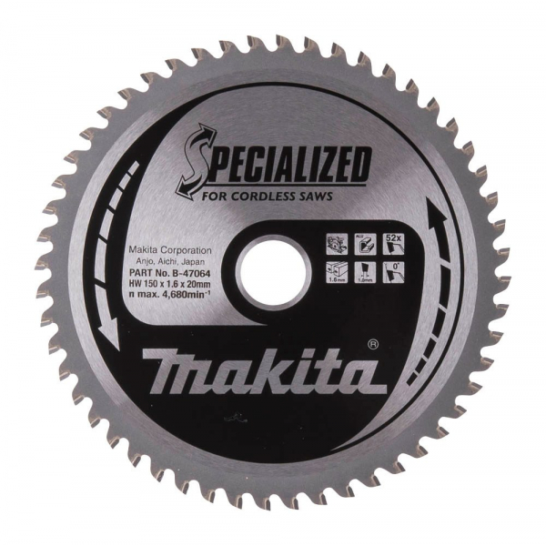 0088381454278 -  B-47064 SPECIALIZED Kreissägeblatt 1500 mm 52 Zähne 0088381454278 makita