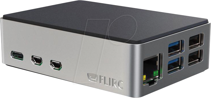 0090281191948 - RPIC 5 BS - Gehäuse für Raspberry Pi 5 Alu schwarz silber