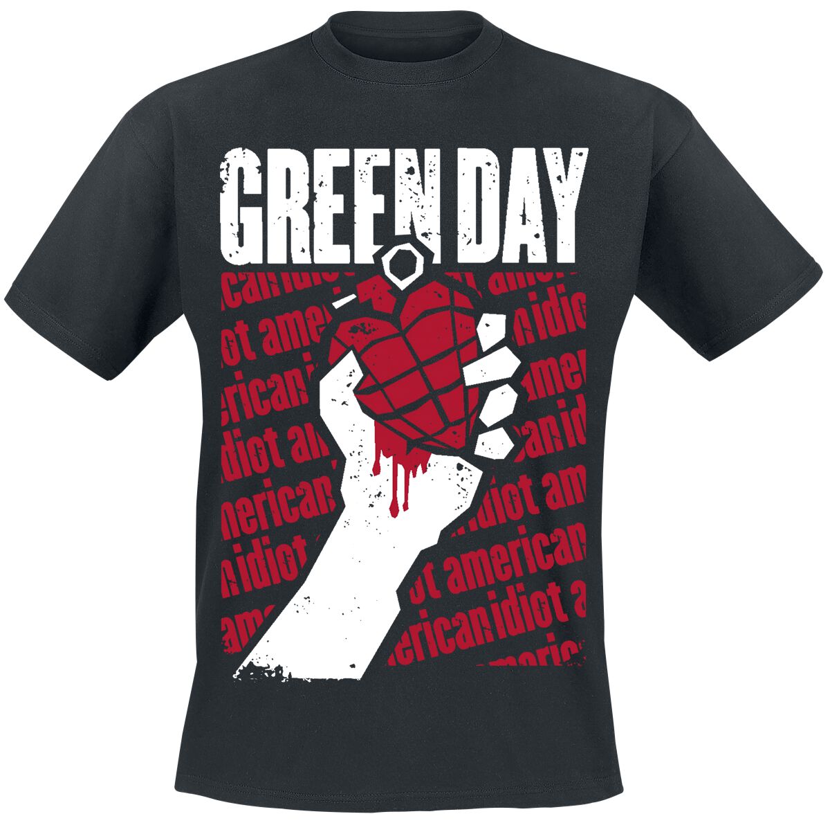 0090317940809 - Green Day Diagonal Printed T-Shirt schwarz in S