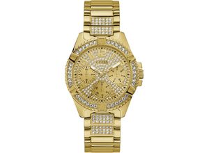 0091661488092 - Multifunktionsuhr GUESS LADY FRONTIER W1156L2 Armbanduhren goldfarben Damen Quarzuhren Armbanduhr Quarzuhr Damenuhr