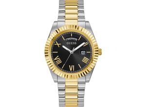 0091661521713 - Quarzuhr GUESS GW0265G5CONNOISSEUR Armbanduhren silberfarben (silbergoldfarben) Herren Quarzuhr Quarzuhren Armbanduhr Herrenuhr