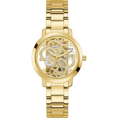 0091661523328 - Quarzuhr GUESS GW0300L2QUATTRO CLEAR Armbanduhren goldfarben Damen Quarzuhr Quarzuhren Armbanduhr Damenuhr