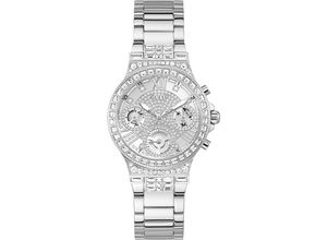 0091661524103 - Quarzuhr GUESS GW0320L1 MOONLIGHT Armbanduhren silberfarben Damen Automatikuhr Quarzuhren Armbanduhr Damenuhr