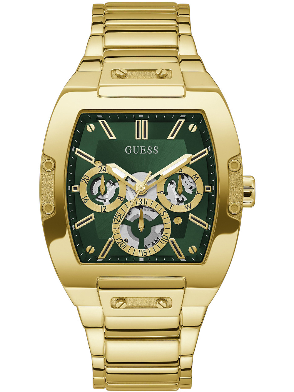 0091661530524 - Multifunktionsuhr GUESS GW0456G3 Armbanduhren goldfarben Herren Quarzuhren