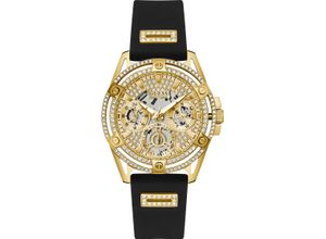 0091661531972 - Multifunktionsuhr GUESS GW0536L3 Armbanduhren goldfarben (schwarz) Damen Quarzuhren Armbanduhr Quarzuhr Damenuhr