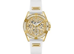 0091661531989 - Multifunktionsuhr GUESS GW0536L2 Armbanduhren goldfarben (weiß) Damen Quarzuhren Armbanduhr Quarzuhr Damenuhr