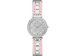 0091661532108 - Quarzuhr GUESS GW0531L1 Armbanduhren rosa (silberfarben rosa) Damen Quarzuhren Armbanduhr Damenuhr