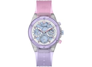 0091661536687 - Multifunktionsuhr GUESS GW0438L6 Armbanduhren rosa (rosa flieder) Damen Quarzuhren