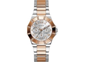 0091661536939 - Multifunktionsuhr GUESS GW0616L3 Armbanduhren silberfarben (silberfarben roségoldfarben) Damen Armbanduhr Quarzuhr Damenuhr