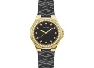 0091661537240 - Quarzuhr GUESS GW0598L2 Armbanduhren schwarz (schwarz weiß) Damen Quarzuhren Armbanduhr Damenuhr