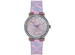 0091661540868 - Quarzuhr GUESS LOTUS Armbanduhren rosa (rosa hellblau) Damen Quarzuhren Armbanduhr Damenuhr