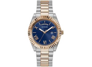 0091661541315 - Quarzuhr GUESS CONNOISSEUR Armbanduhren silberfarben (silberfarben roségoldfarben) Herren Quarzuhren Armbanduhr Herrenuhr