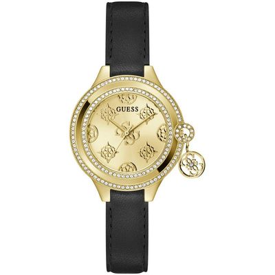 0091661541513 - Quarzuhr GUESS CHARMED Armbanduhren schwarz Damen Quarzuhren Armbanduhr Damenuhr