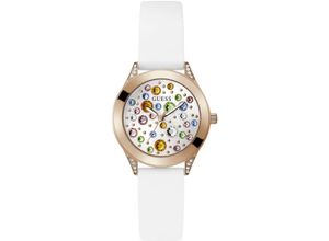 0091661541520 - Quarzuhr GUESS MINI WONDERLUST Armbanduhren weiß Damen Quarzuhren Armbanduhr Damenuhr