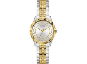 0091661543395 - Quarzuhr GUESS STARSTRUCK Armbanduhren silberfarben (silberfarben gelbgoldfarben) Damen Armbanduhr Damenuhr Edelstahlarmband Mineralglas analog