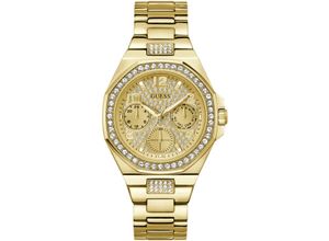 0091661543647 - Multifunktionsuhr GUESS LADY EMPIRE Armbanduhren goldfarben (gelbgoldfarben) Damen Quarzuhr Armbanduhr Damenuhr Datum 1224-Std-Anzeige