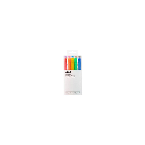 0093573964077 - Regenbogenfarben Glitzer-Gelstifte für Schneideplotter 10 St farbsortiert (rot orange gelb grün blau violett pink hellblau braun schwarz) 10 St