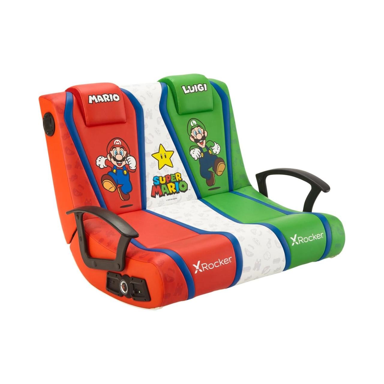 0094338210255 - X Rocker Nintendo Super Mario™ Dual Rivals Floor Rocker Gaming-Bodensessel für Kinder & Jugendliche mit 21 Soundsystem