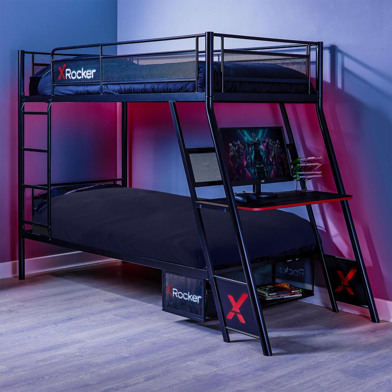 0094338211108 - X Rocker Armada Gaming-Etagenbett mit Schreibtisch