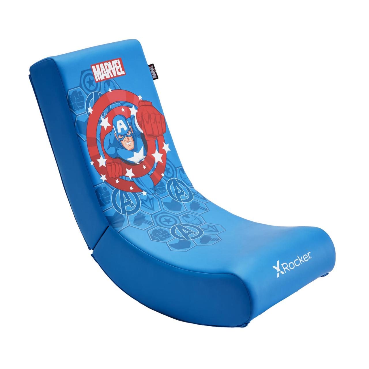 0094338211771 - Marvel™ Captain America Floor Rocker Gaming-Bodensessel für Kinder & Jugendliche - blau