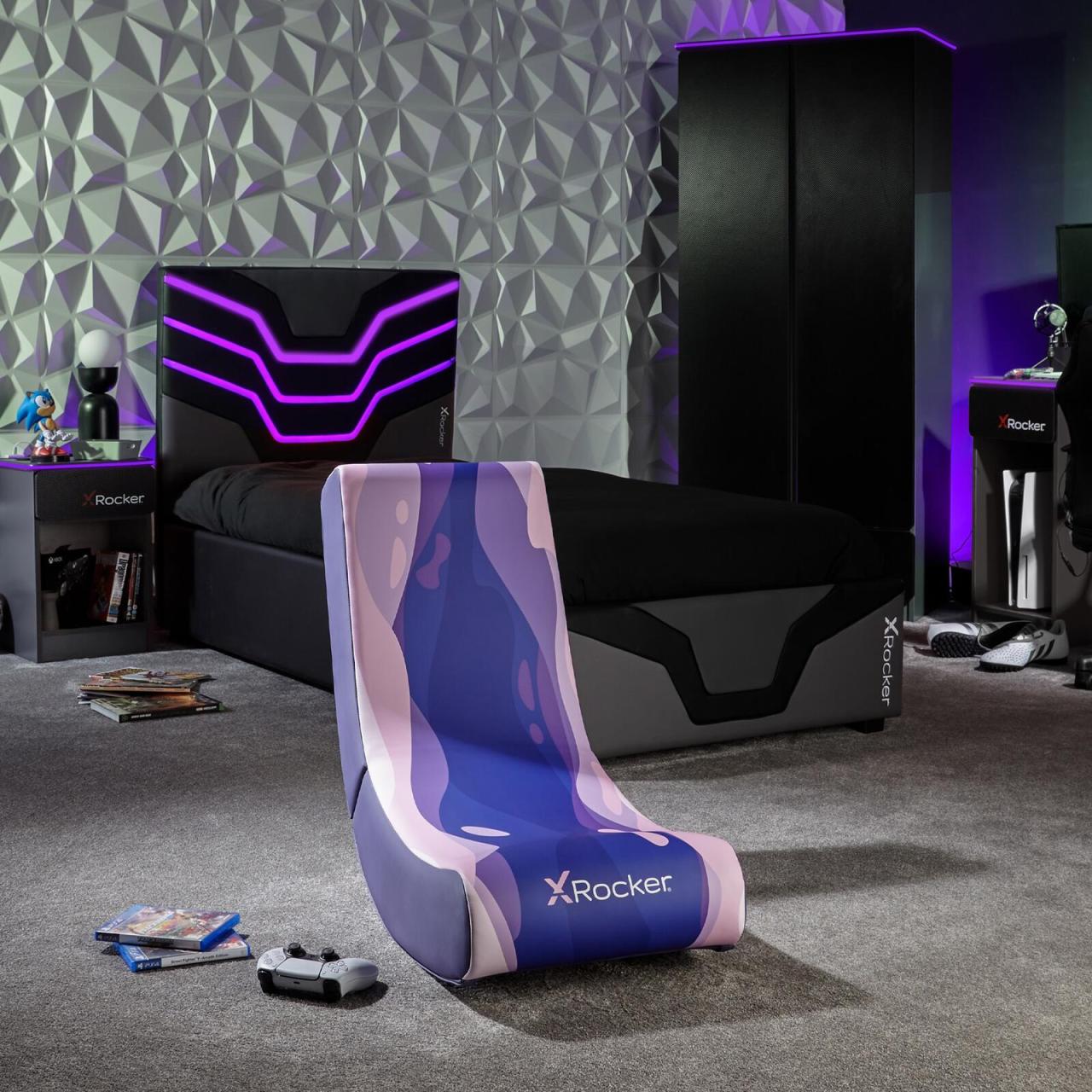 0094338220841 - Lava Floor Rocker Gaming-Bodensessel für Kinder & Jugendliche - pink