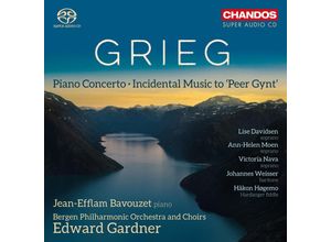 0095115519028 - Peer Gynt-Suite Klavierkonzert Op16 - Davidsen Moen Bavouzet Gardner Bergen PO & Choirs (Superaudio CD)