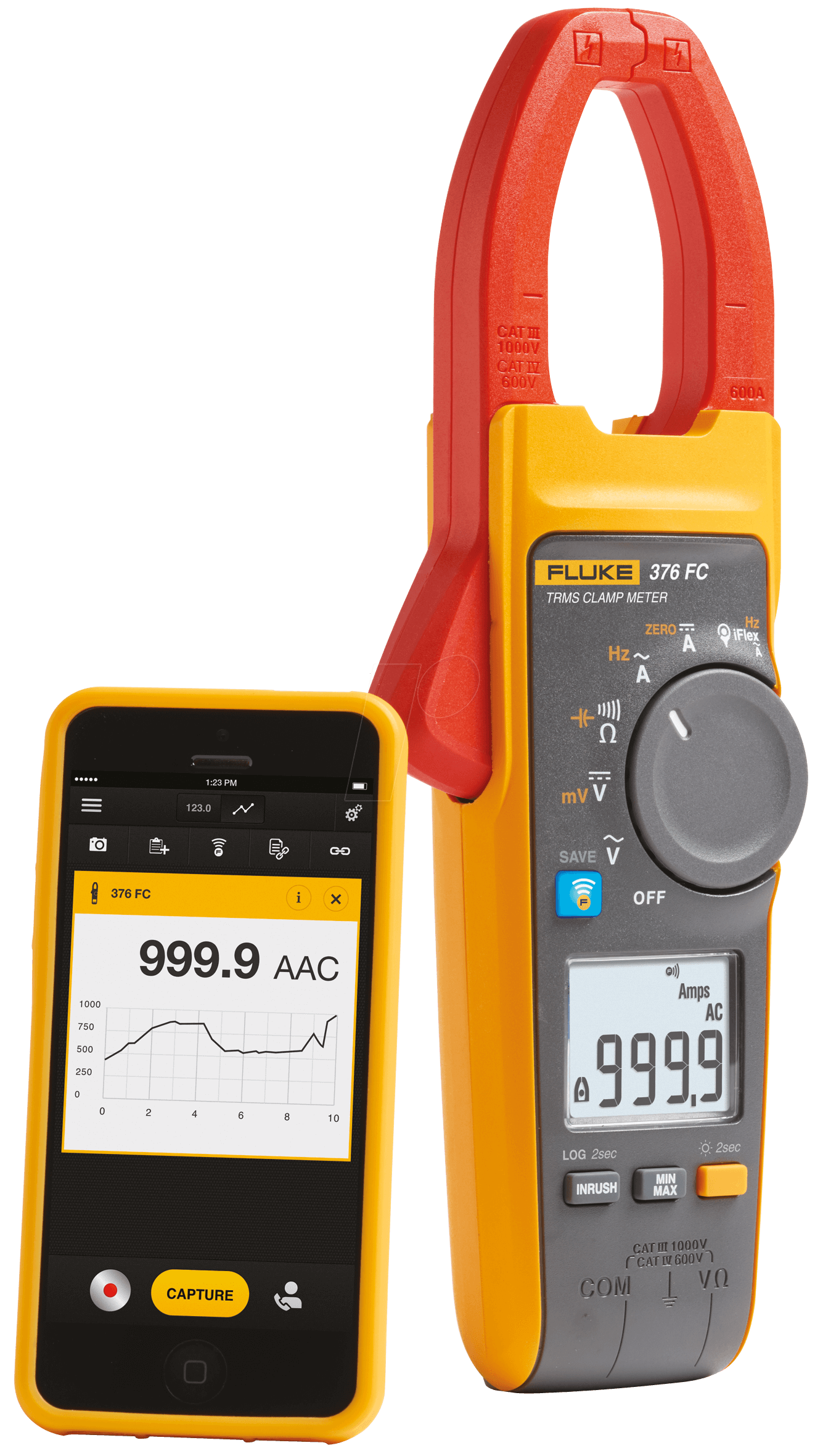 0095969798396 - FLUKE 376 FC - Stromzange mit iFlex 376 FC digital AC DC bis 1000 A