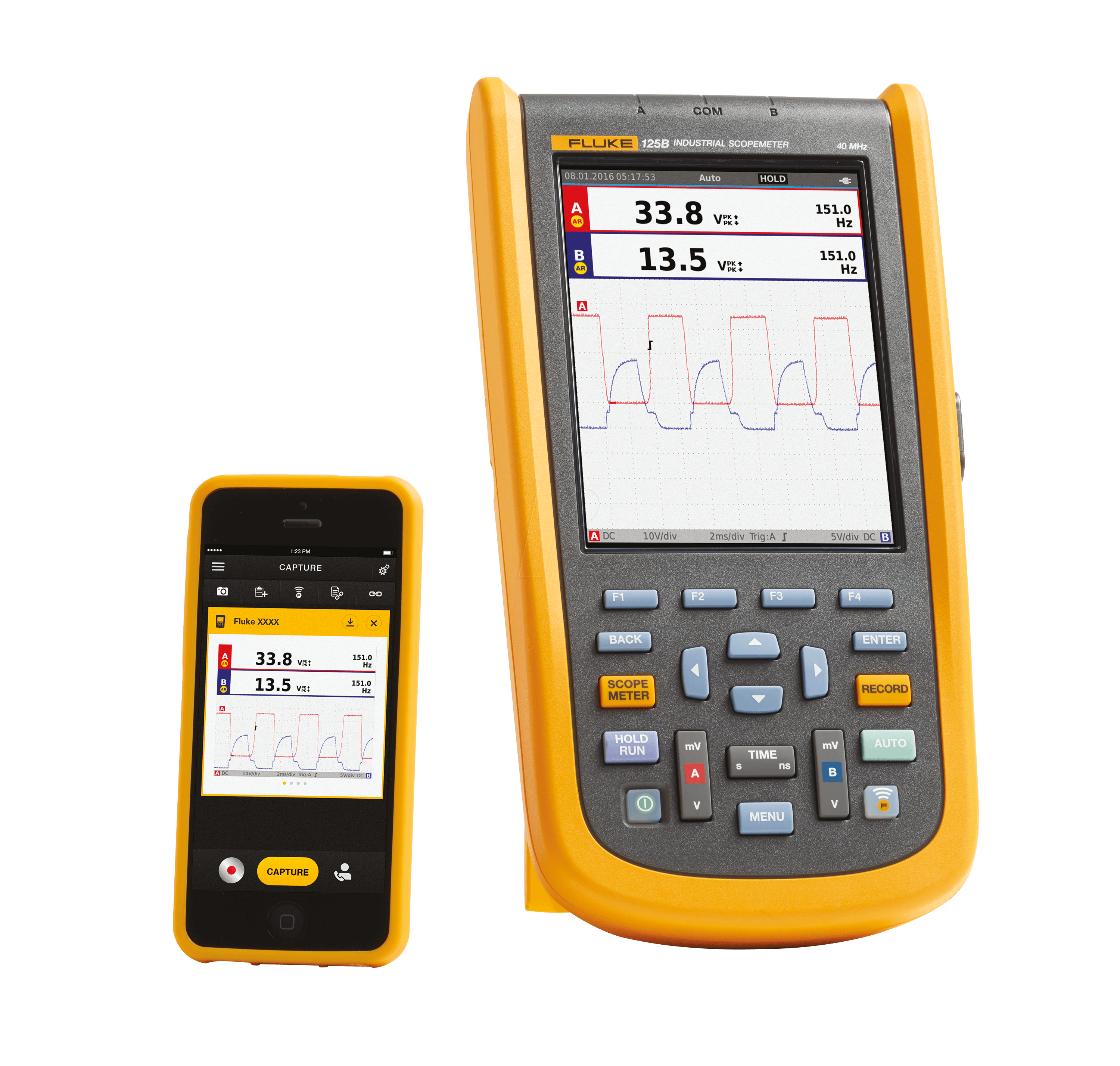 0095969815123 - FLUKE 125BS - Handheld-Oszilloskop ScopeMeter® 125B S für Industrie Set