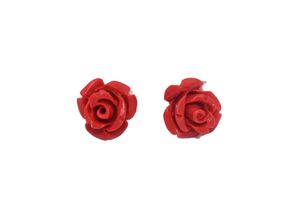 0096718218264 - Paar Ohrstecker FIRETTI Schmuck Geschenk Silber 925 Ohrschmuck Edelstein Koralle Ohrringe Gr Silber 925 (Sterlingsilber) goldfarben (gelbgoldfarben rot rot) Damen Made in Germany - mit Koralle