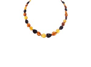 0096718219506 - Collier FIRETTI Schmuck Geschenk Halsschmuck Halskette Farbstein Edelstein Bernstein Halsketten Gr Messing-Bernstein Länge 45 cm goldfarben (gelbgoldfarben mehrfarbig) Damen Colliers Made in Germany - mit Bernstein